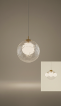 Sculpted Glass Globe Pendant Light