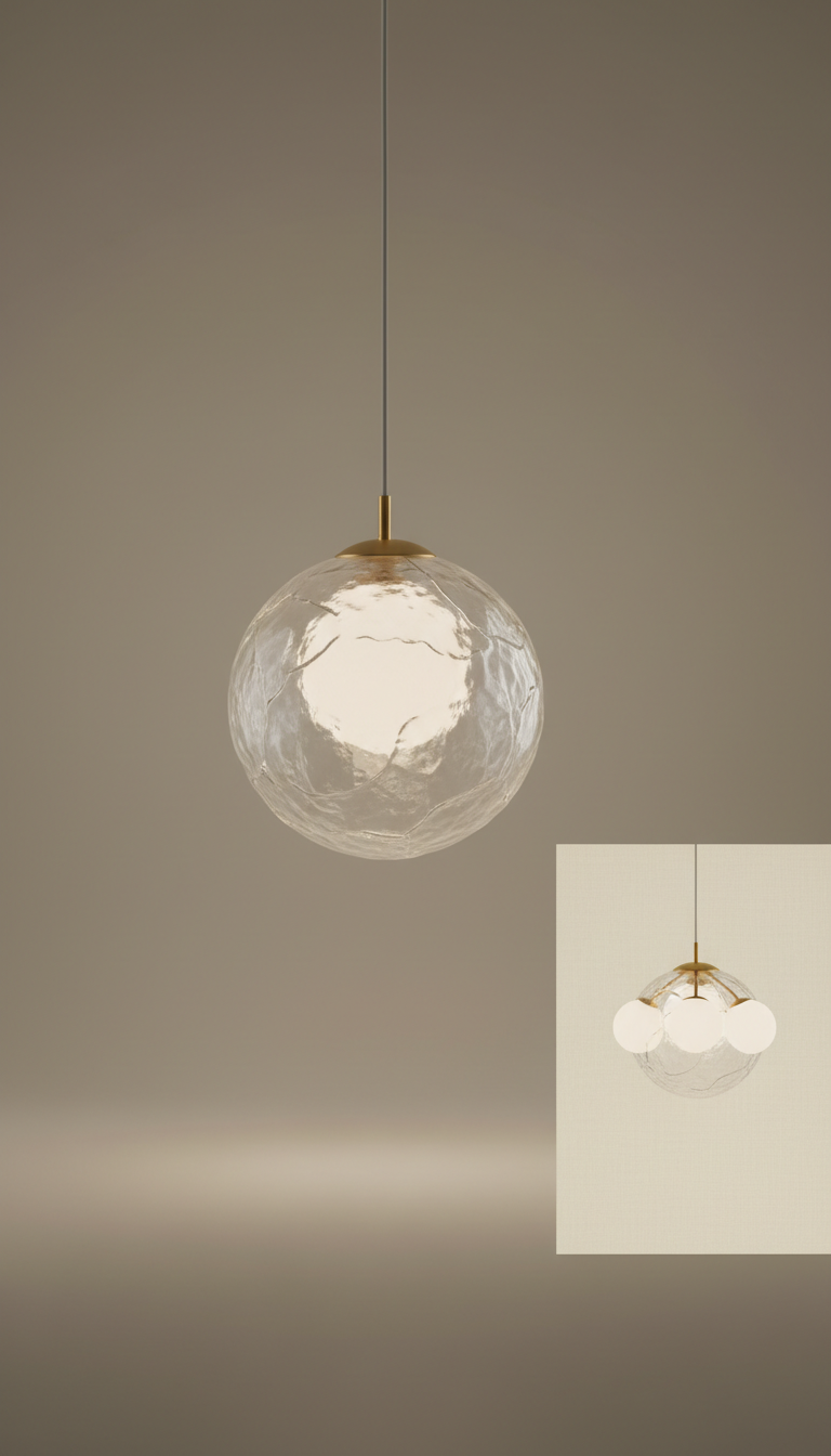 Sculpted Glass Globe Pendant Light