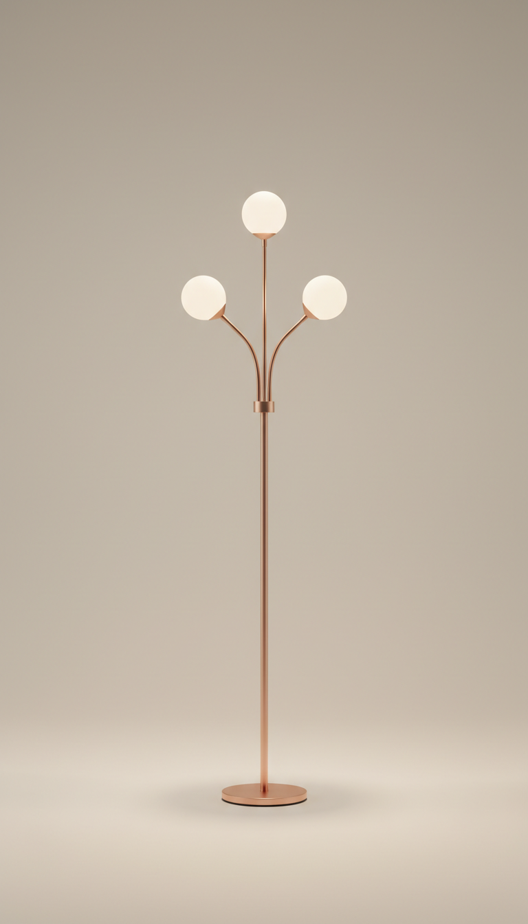 Minimalist Floor Lamp in Blush Copper